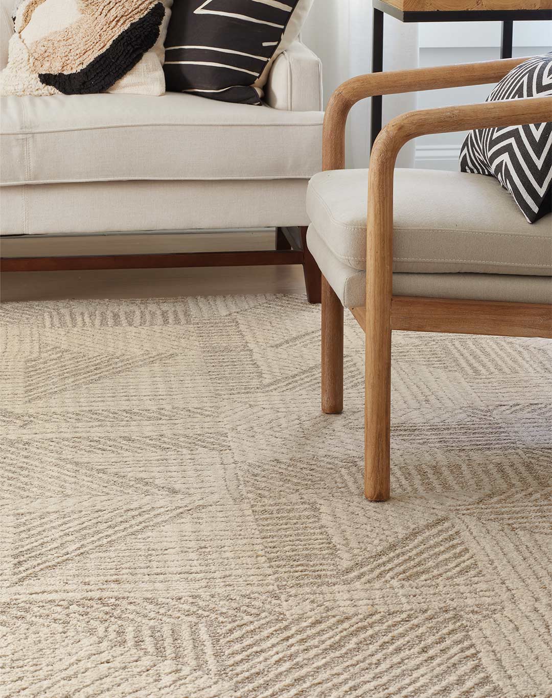 Modular Rug with Hard Lines in a Natural Beige from Flor