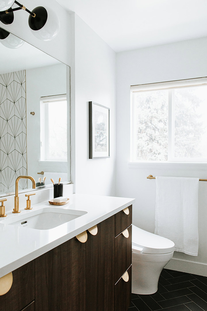 Mid Century Modern bathroom renovation by J.Reiko Design + Co