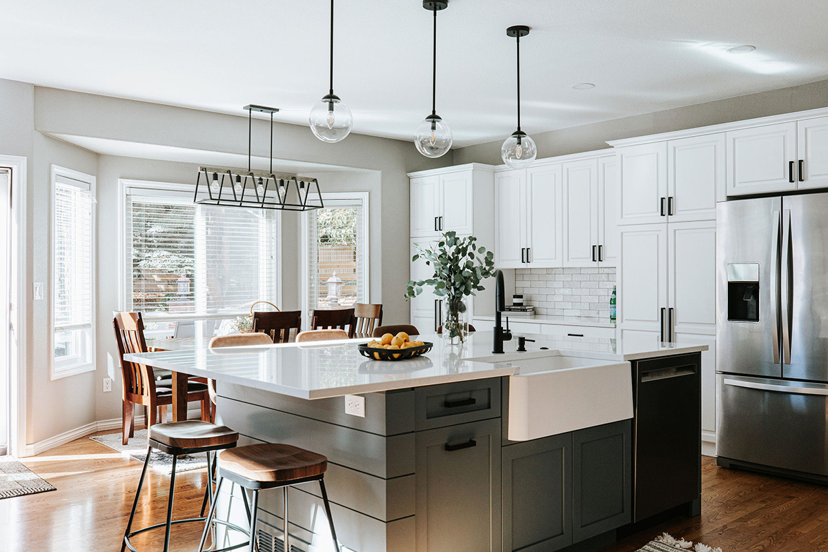 Modern farmhouse kitchen remodel by Jenny Murphy of J. Reiko Design + Co in Boulder, Colorado