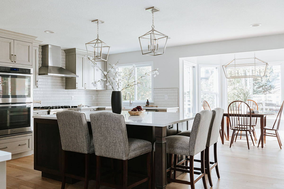 A bright and airy transitional design kitchen by interior Designer Jenny Murphy of J. Reiko Design + Co