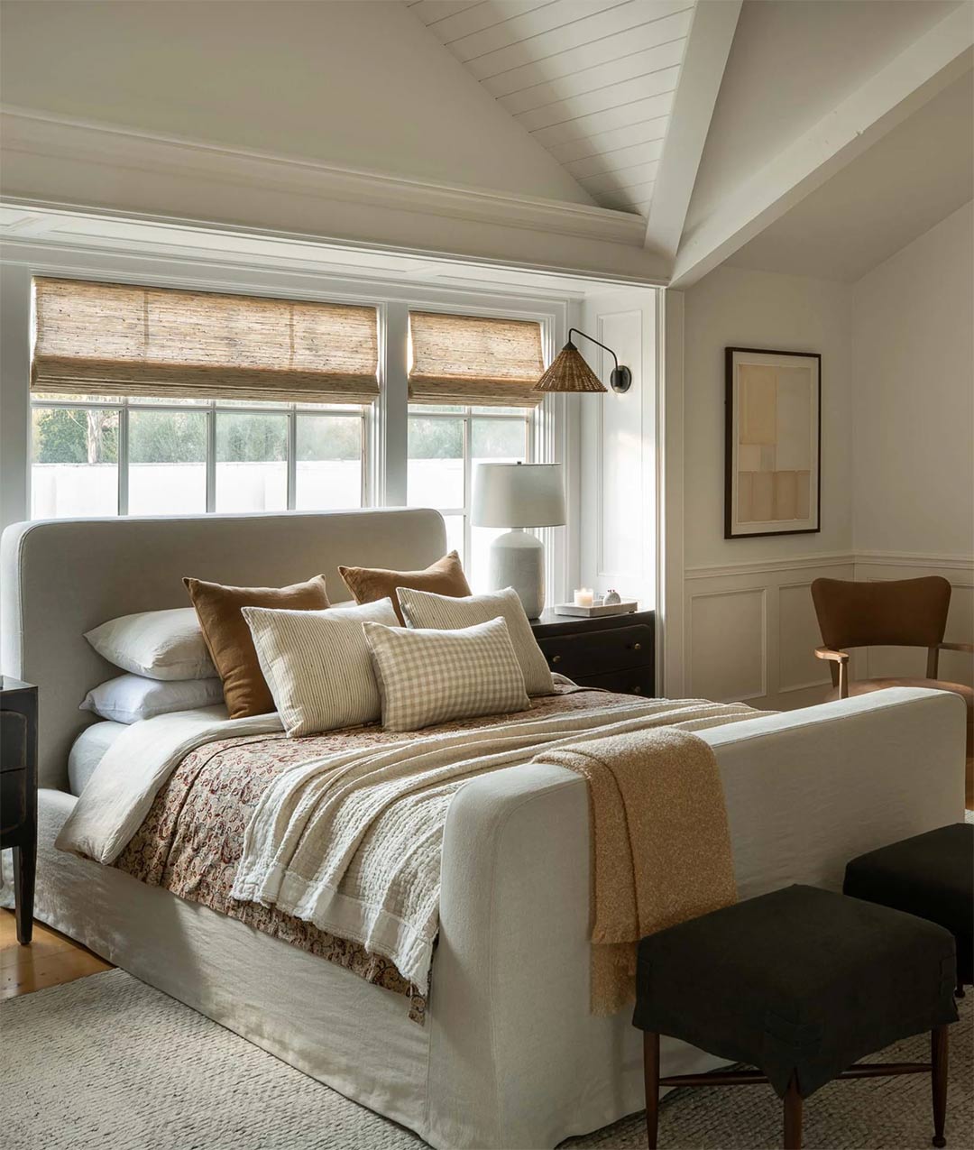 A quiet luxury bedroom design using the Khatie Bed from Amber Interiors