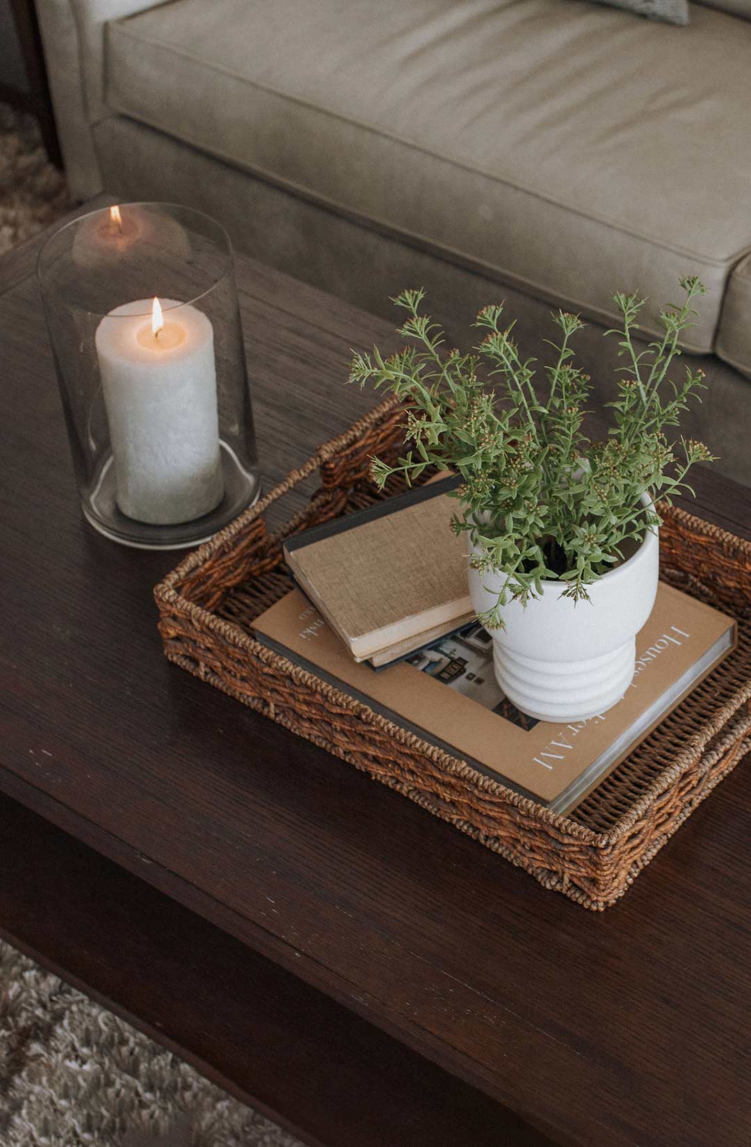 Coffee table in the traditional living room designed and styled by J. Reiko Design + Co in Fort Collins, Colorado