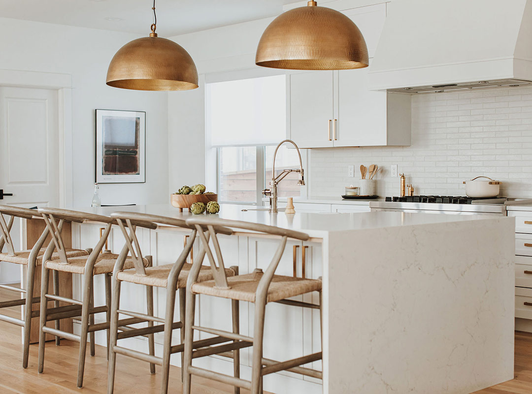 Kitchen  'after' image - J. Reiko Design + Co - Hudson Street Project - before and after of a modern classic interior design project