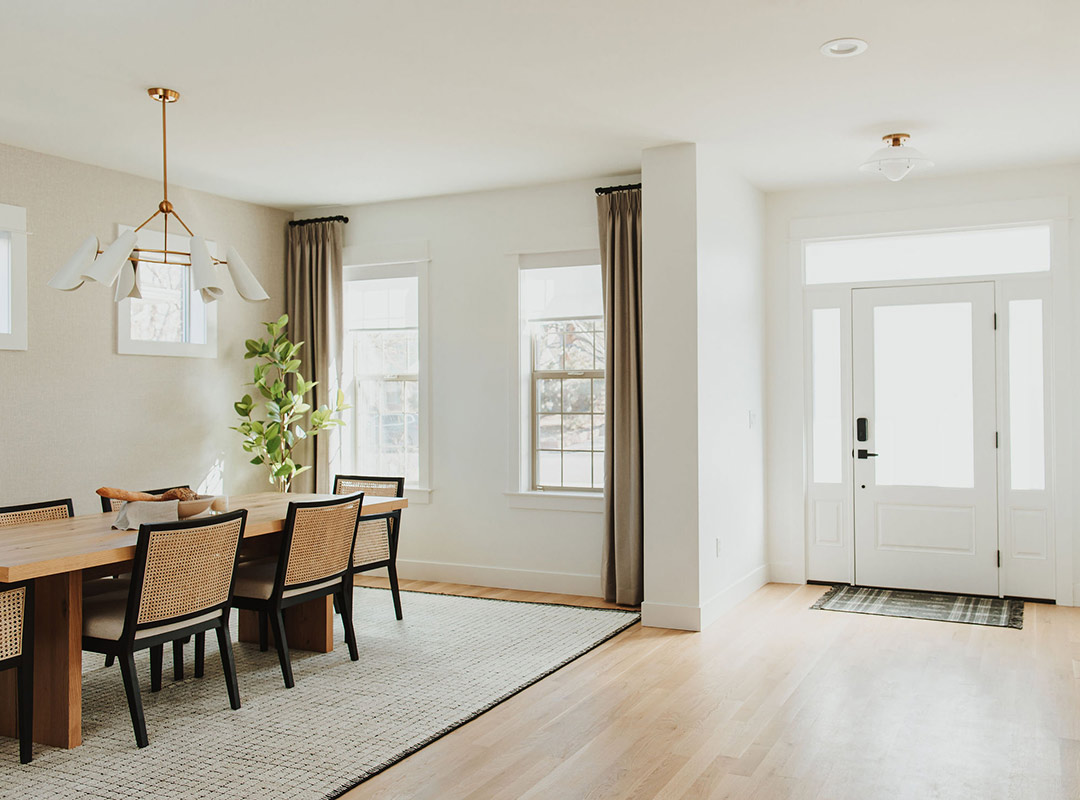 Entryway 'after' image - J. Reiko Design + Co - Hudson Street Project - before and after of a modern classic interior design project
