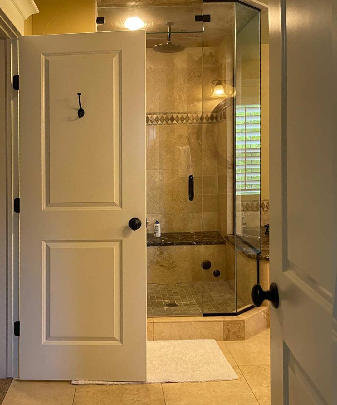 Primary bathroom 'before' image - J. Reiko Design + Co - Hudson Street Project - before and after of a modern classic interior design project