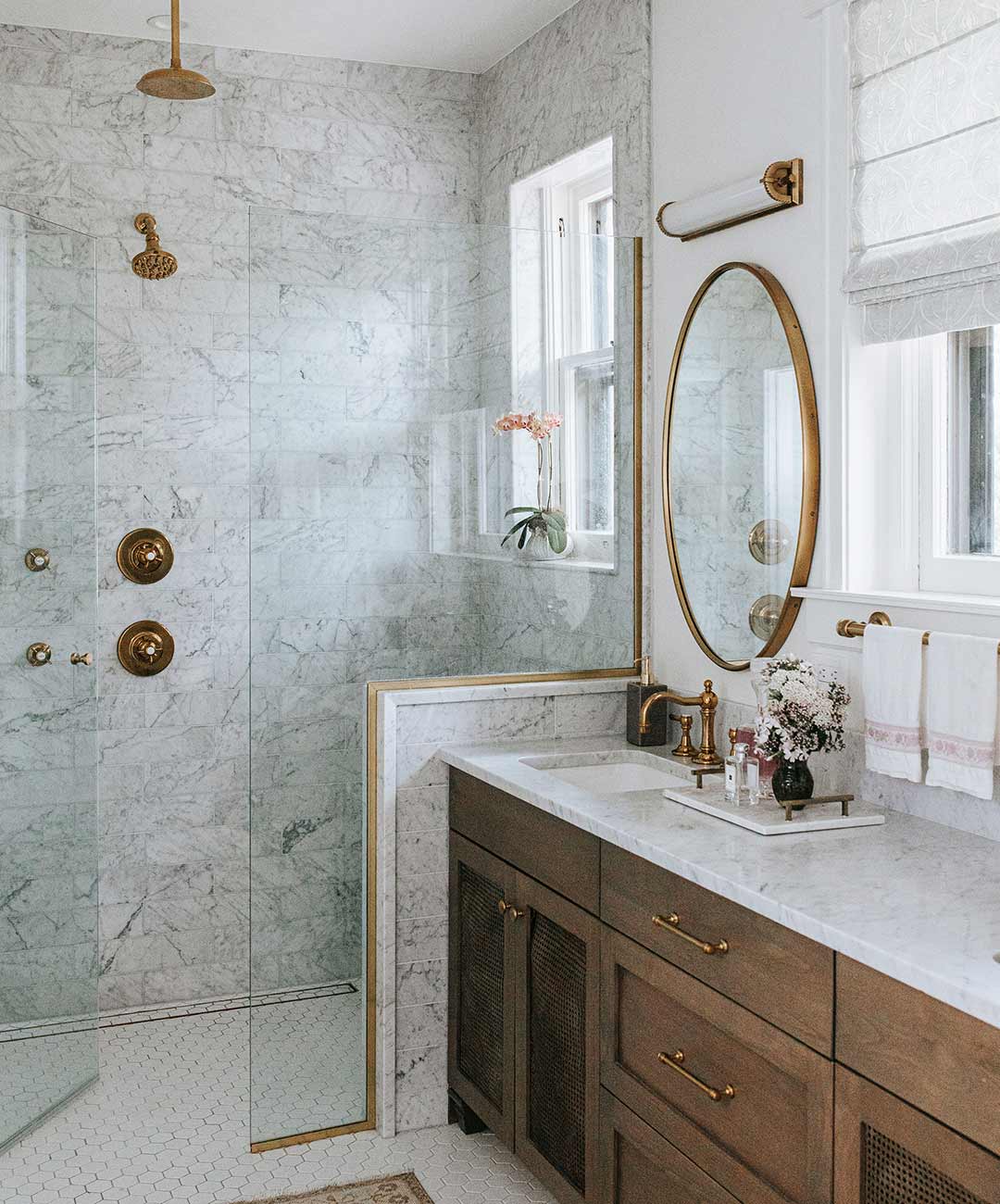 Primary Bathroom 'after' image - J. Reiko Design + Co - Humboldt Street Project - before and after of a historic Denver interior design renovation