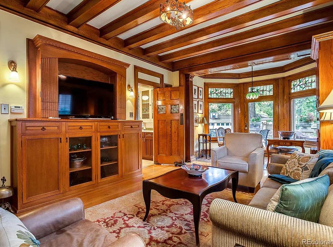 Secondary living room 'before' image - J. Reiko Design + Co - Humboldt Street Project - before and after of a historic Denver interior design renovation