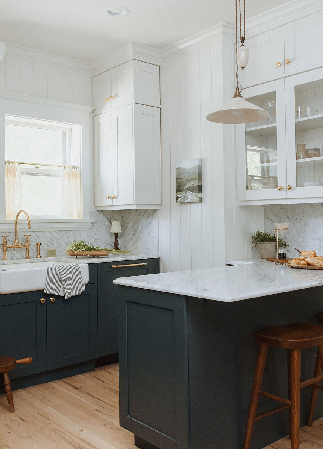 Kitchen 'after' image - J. Reiko Design + Co - Julien Street Project - before and after of a Denver Square restoration remodel with Victorian charm and playful English-inspired design