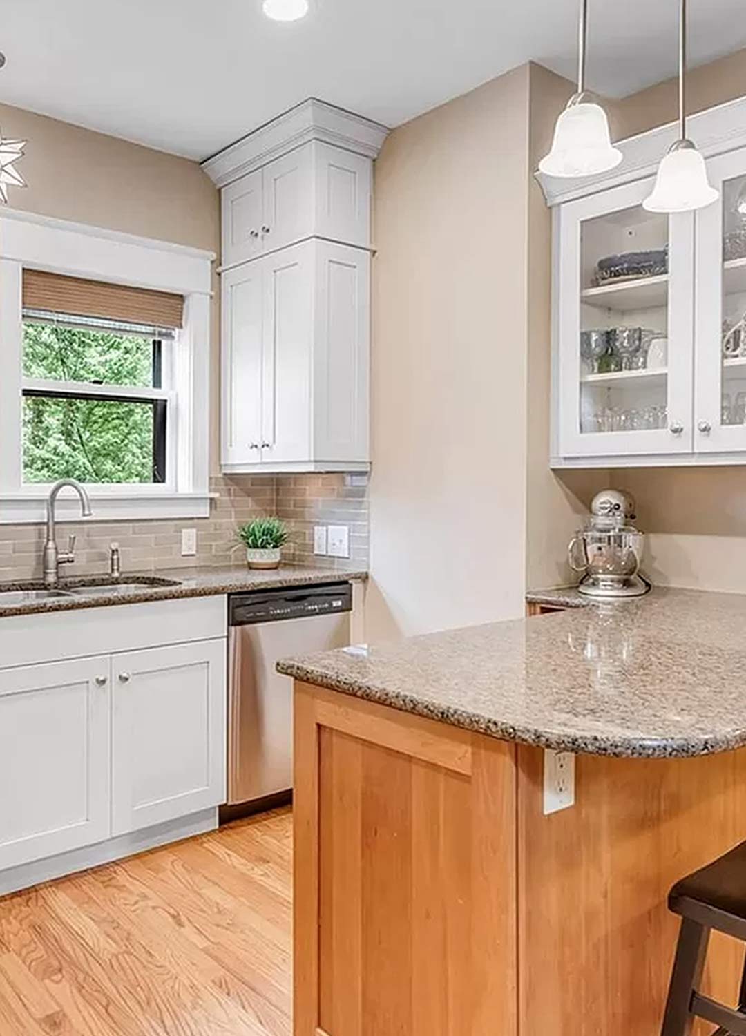 Kitchen 'before' image - J. Reiko Design + Co - Julien Street Project - before and after of a Denver Square restoration remodel with Victorian charm and playful English-inspired design