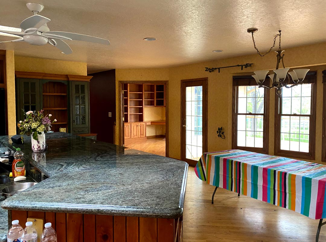 Kitchen 'before' image - J. Reiko Design + Co - Plateau Court Project - before and after of a rural mid-century modern remodel for indoor outdoor living