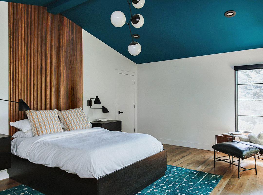 Primary bedroom 'after' image - J. Reiko Design + Co - Plateau Court Project - before and after of a rural mid-century modern remodel for indoor outdoor living