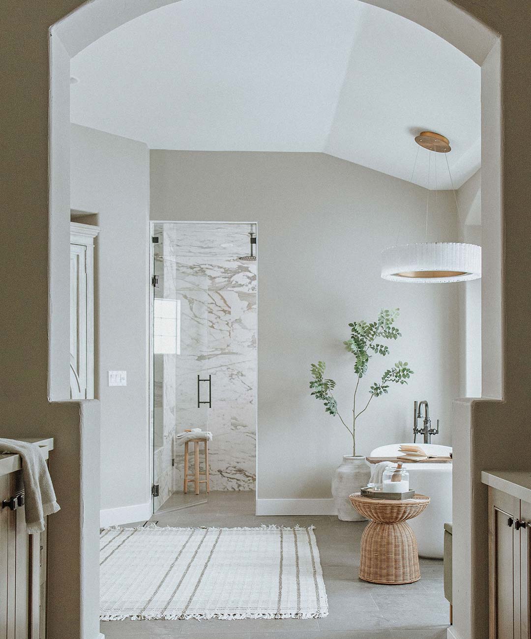 Primary bathroom 'after' image - J. Reiko Design + Co - Three Eagles Drive Project - before and after of a rustic and traditional mediterranean-inspired home in Fort Collins, Colorado