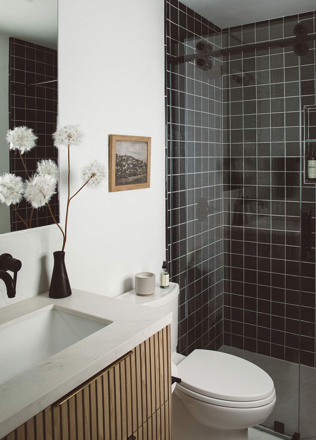 Boy's bathroom 'after' image - J. Reiko Design + Co - Hudson Street Project - before and after of a modern classic interior design project