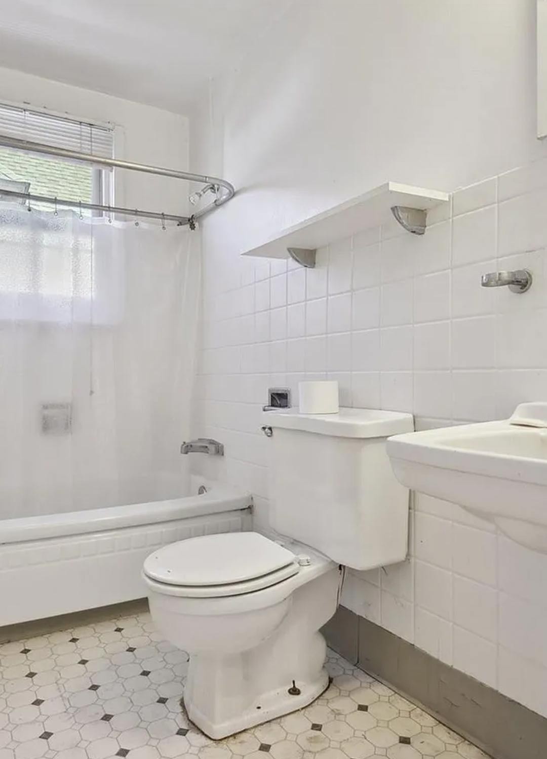 Primary bathroom 'before' image - J. Reiko Design + Co - Clarkson Street Project - before and after of a historic Craftsman remodel in Denver, Colorado