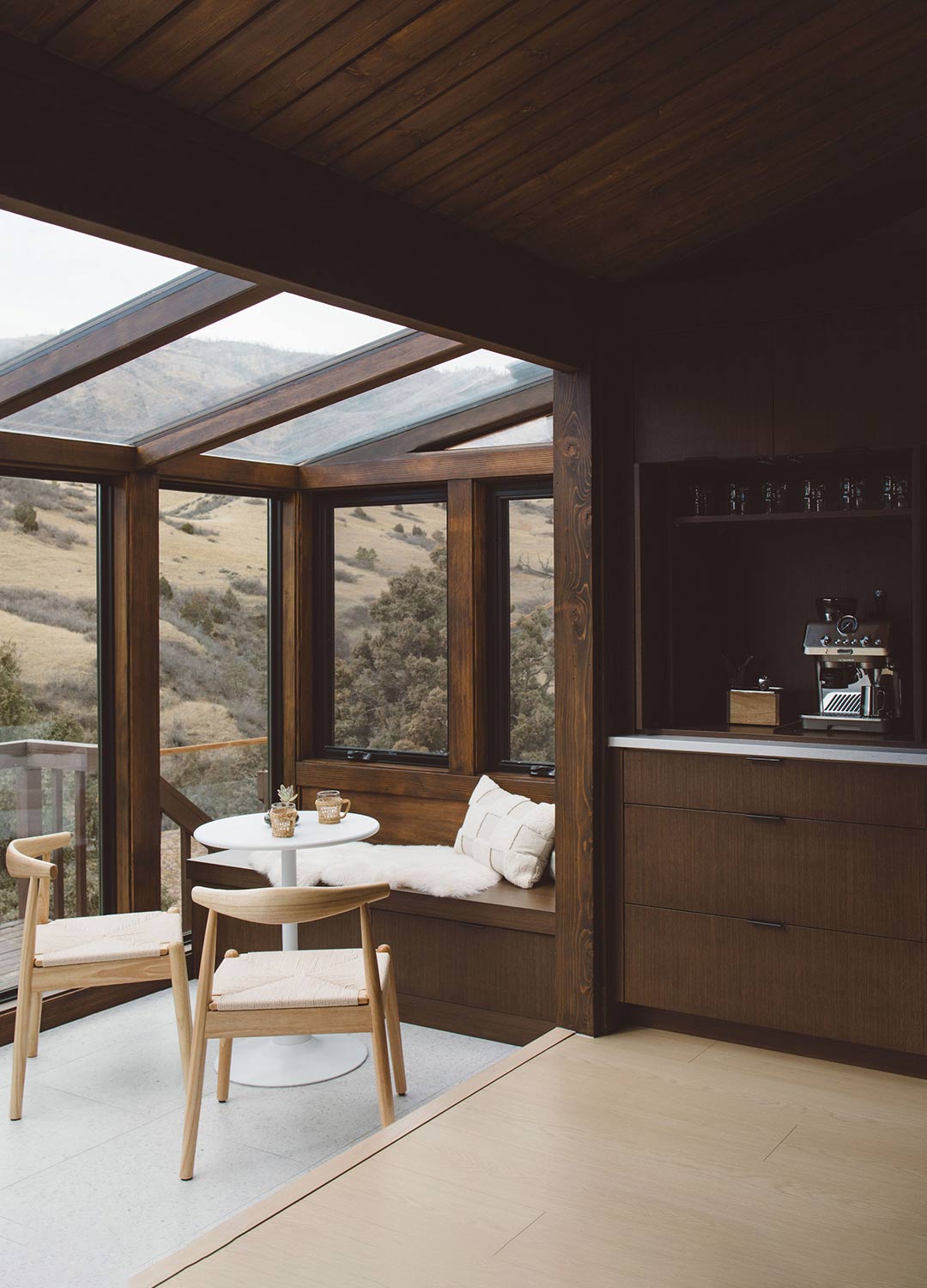 Sunroom 'after' image - J. Reiko Design + Co - Redstone Canyon Project - before and after of a mountain modern remodel in Fort Collins, Colorado