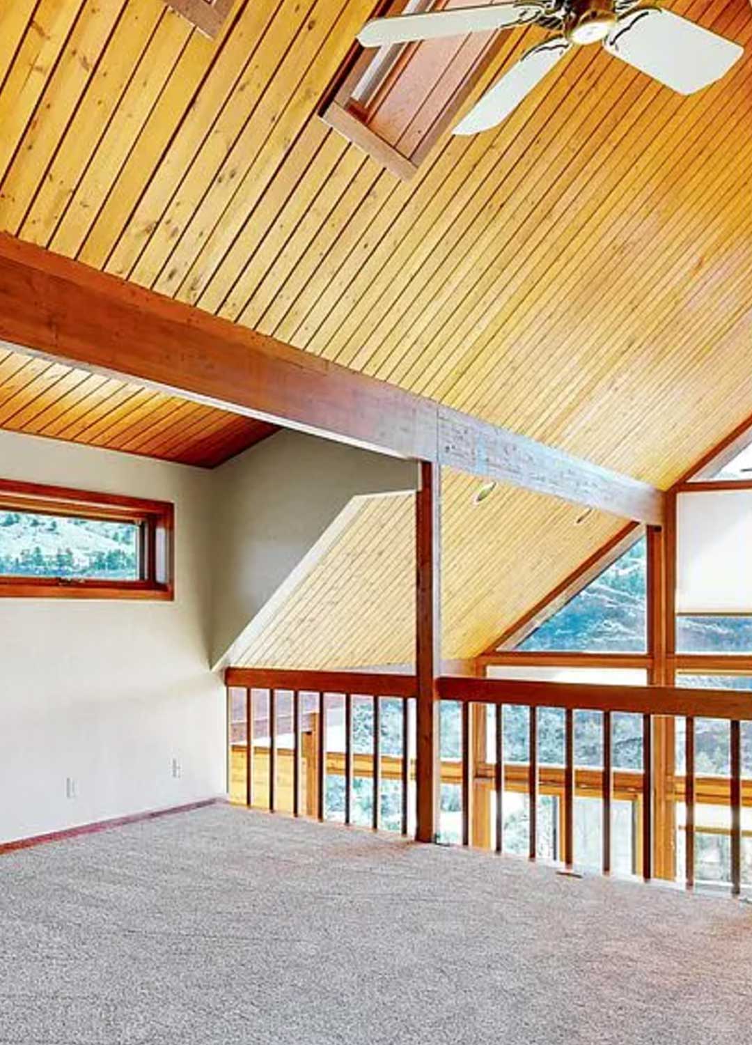 Primary Bedroom 'before' image - J. Reiko Design + Co - Redstone Canyon Project - before and after of a mountain modern remodel in Fort Collins, Colorado