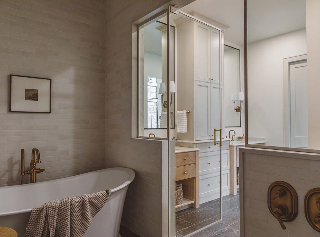 Primary bath 'after' image - J. Reiko Design + Co - Augusta Trail - before and after of a European farmhouse remodel in Fort Collins, Colorado